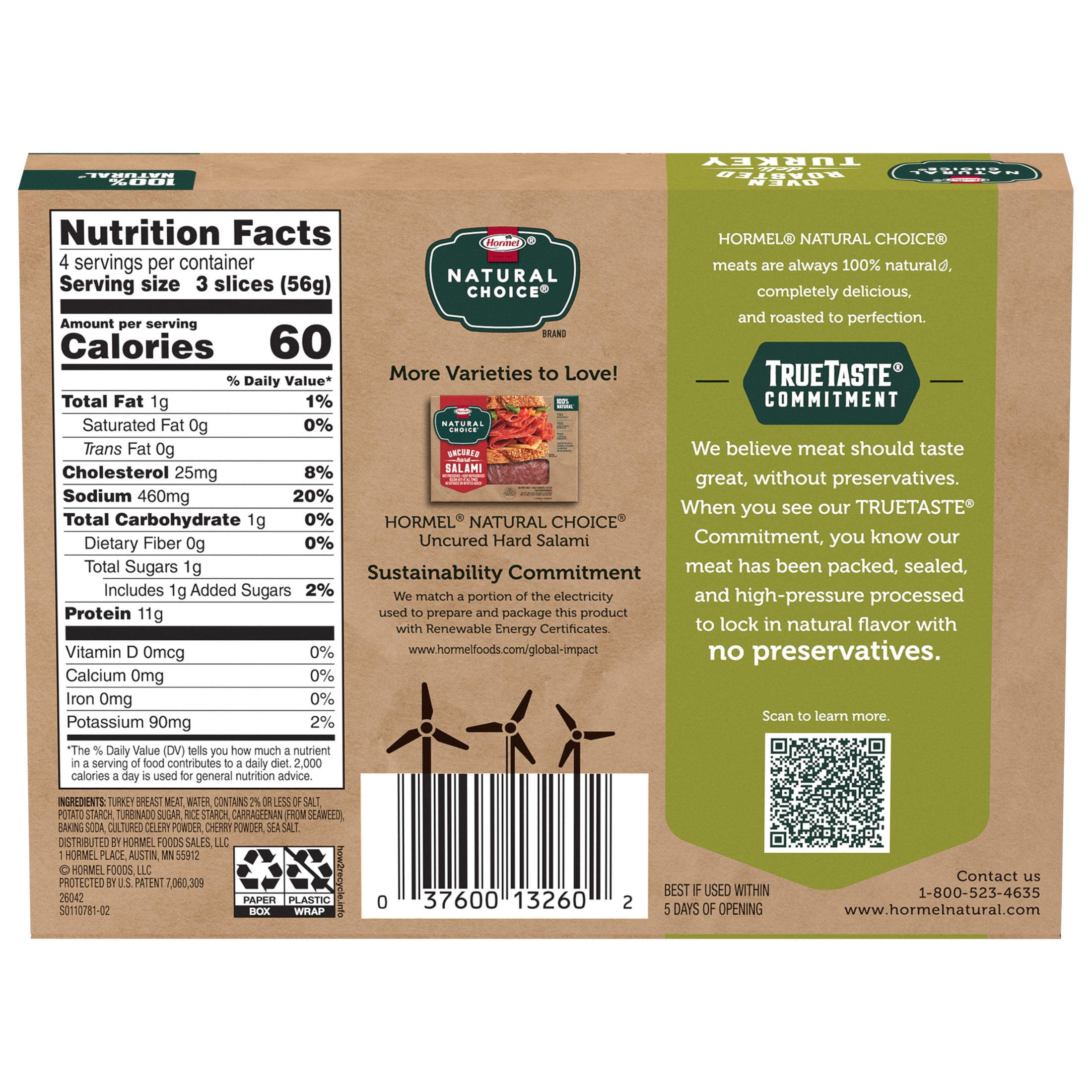 Hormel Natural Choice Oven Roasted Turkey Deli Lunchmeat, 8 oz Resealable Package