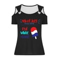 thumbnail image 3 of Tops de Hombro Frío para las Mujeres Día de la Independencia Impreso Fuera Del Hombro Blusa con Cuello en V, Fuera Del Hombro de las Mujeres, 3 of 4