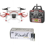 World Tech Elite 33753 2.4GHz 4.5-Channel Nano Wraith Spy Drone and Kinetik AA Battery Kit, 50 Pack