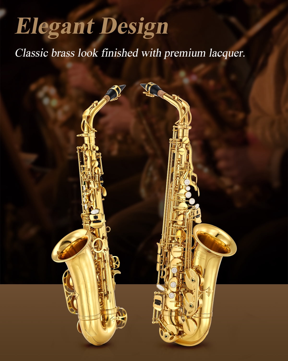 Eastar New Upgraded E Flat Alto Saxophone Gold Lacquer Full Kit with Stand –  for Student Beginners, Ideal for School Bands & Orchestras (AS-II)