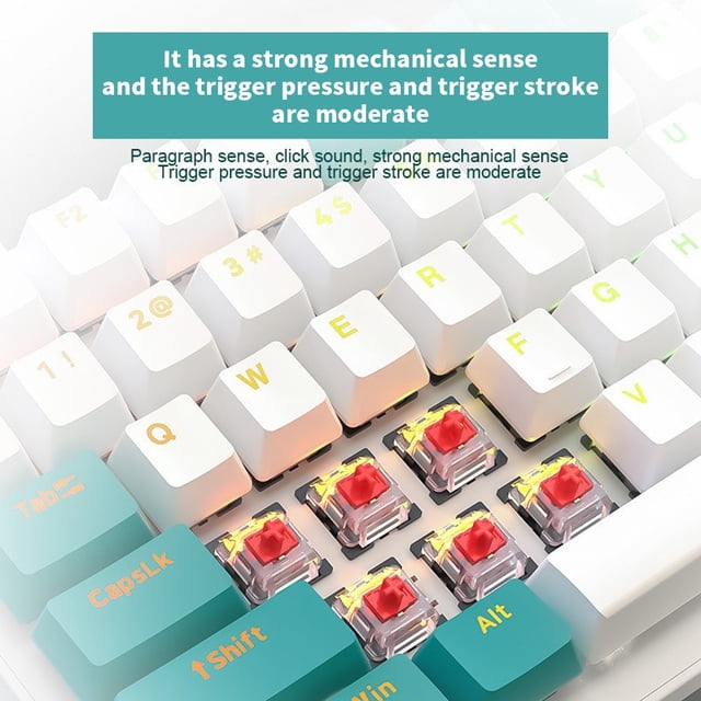 Wired Mechanical Keyboard 100 Keys Backlight Office Keyboard 100 Business Work Laptop Key Board Replacement Upgrade Maintenance Red Switch