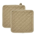 thumbnail image 2 of VHC Brands Cotton Pot Holder Set of 2, Heat Resistant, Kitchen Potholders, Burlap Natural Collection, Square 8x8, Natural, 2 of 3