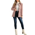 thumbnail image 3 of INSPIRE CHIC Women's Peter Pan Collar Single Breasted Overcoat Coat XS Pink, 3 of 6