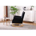 thumbnail image 3 of Rocking Chair Nursery, Velvet Upholstered Glider Rocker with Button Tufted Thick Backrest, Comfy Reading Chair Modern Rocking Accent Chairs Glider Recliner for Living Room, Nursery, Bedroom, Black, 3 of 9