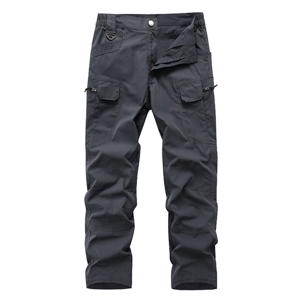 Pantalones de trabajo lavados para hombre - Múltiples bolsillos, mezcla de poliéster y algodón - Pantalones informales/para exterior - Tallas M-XXXL, diseño moderno