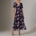 thumbnail image 2 of Icvfdpl Robe T-Shirt Femme, Col en V Manches Courtes Quotidien Vacances Basique Printemps Polyvalent Robes Douces Femme Été,TTG, 2 of 7