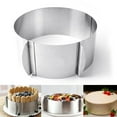 thumbnail image 4 of Hariumiu Cake Mold 6-12 Inch Adjustable Cake Ring Stainless Steel Baking Ring Cake Mould Reusable Food Grade Round Baking Pan, 4 of 10