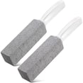 thumbnail image 1 of 2 PCS Cepillo de Inodoro de Piedra Pómez, Piedra Pomez para Baño con Mango, Cepillo de Limpieza de Inodoro de Piedra pómez para Manchas de Agua Dura en Inodoros, Parrillas (Gris x 2), 1 of 4
