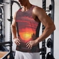 thumbnail image 5 of Lsque Sunset Western Desert Cowboy Pattern Mens Tank Tops Muscle Athletic Quick Dry Sleeveless Workout Fitness T Shirts Beach Tank Top, Loose-fit Sleeveless Shirt for Men-4X-Large, 5 of 7