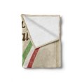 thumbnail image 2 of Pizza Soft Flannel Fleece Blanket, Ristorante Italiano Concept with Vintage Grunge Style Print with Pizza and Collosseum, Cozy Plush for Indoor and Outdoor Use, 50" x 70", Multicolor, by Ambesonne, 2 of 6