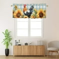 thumbnail image 2 of Farmhouse Curtain Valances for Kitchen Windows Rustic Rooster Snuflower Buffalo Plaid Window Valance for Living Room Bedroom, Kitchen Valance Rod Pocket Window Decor Curtain 54 by 18 in, 1 Panel, 2 of 6
