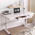 thumbnail image 2 of Reception Keyboard Office Desks Vanity Lifting Laptop White Office Desks Writing Executive Scrivania Con Cassetti Room Furniture My Lux Decor Round, 2 of 33
