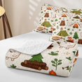 thumbnail image 4 of Manfei Cartoon Bear Fox Quilt Full 3-Piece,Happy Camping Full Bedspread Sets,Cream Green,1 Coverlet and 2 Pillowcases, 4 of 7