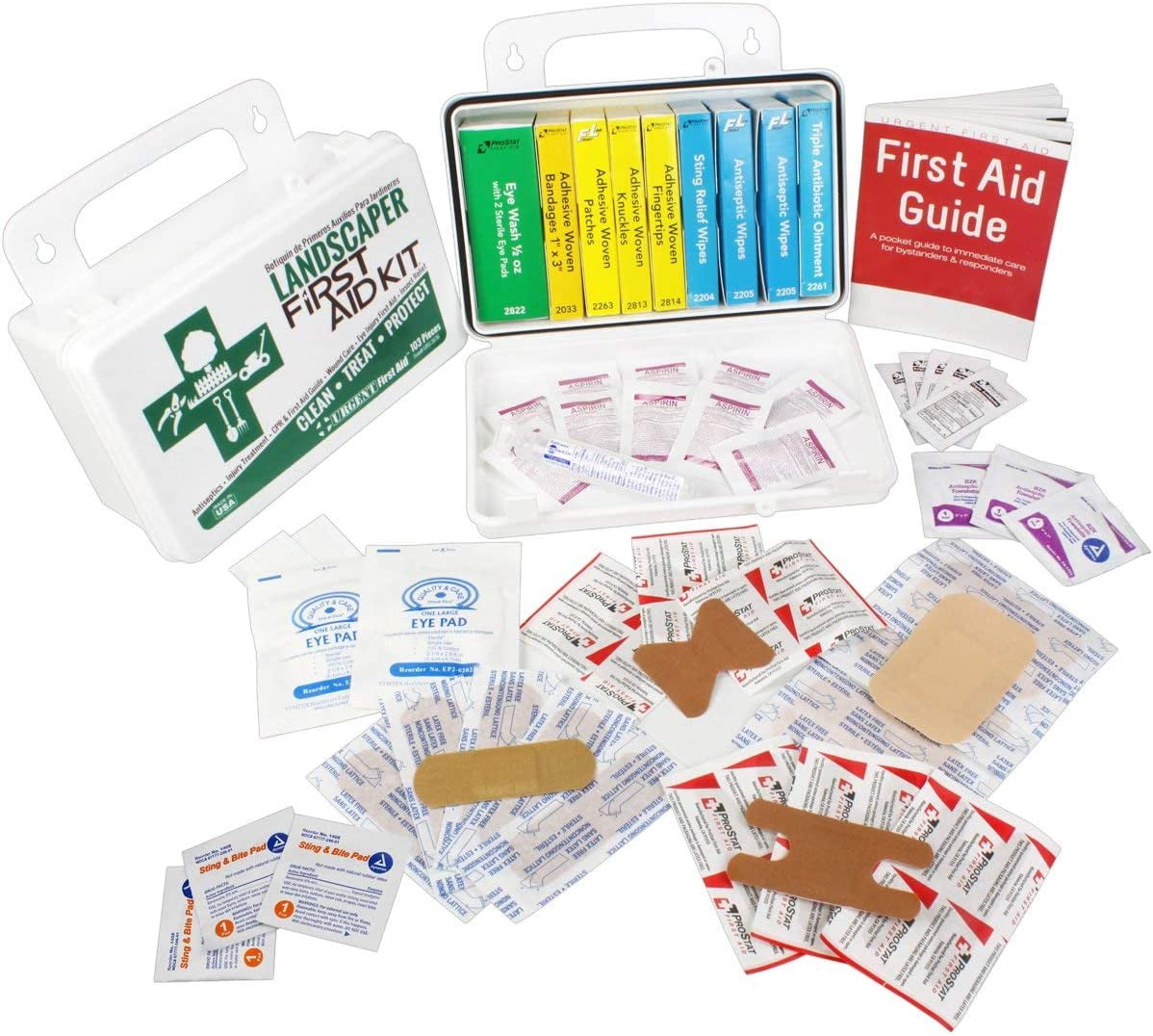 Landscaper & Tree Trimming First Aid Kit, OSHA Compliant, 10 Unit, 103 Piece, Plastic Case with Gasket to keep out moisture and dust - be OSHA Compliant: Special Extra first aid item content, too