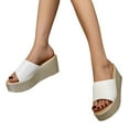 thumbnail image 2 of IUJSOY Womens Open Toe Platform Sandals Comfort Slip on Espadrille Wedge Slides with Arch Support, 2 of 8