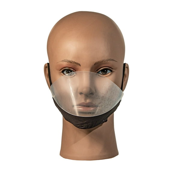 Transparent Facemask with Anti-fog- BLACK