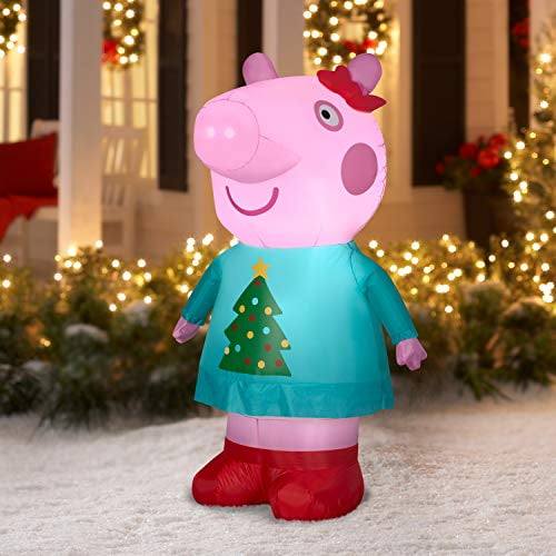 Gemmy Christmas Airblown 4 5ft Tall Inflatable Peppa The Pig In Christmas Tree Outt Indoor Oudoor Holiday Decoration Walmart Com