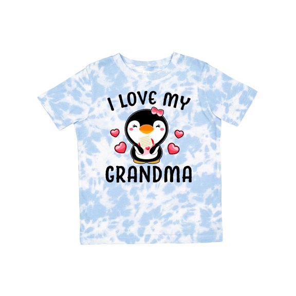 Inktastic I Love My Grandma with Cute Penguin and Hearts Girls Toddler T-Shirt