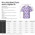thumbnail image 5 of Fotbe Purple argyle Pattern Hawaiian Shirt for Men Unisex Summer Beach Casual Short Sleeve Cotton Linen Button Down Shirts,Medium, 5 of 7