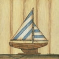 thumbnail image 2 of Lewis, Kim 12x12 Black Ornate Wood Framed with Double Matting Museum Art Print Titled - Blue Stripe Sailboat, 2 of 4