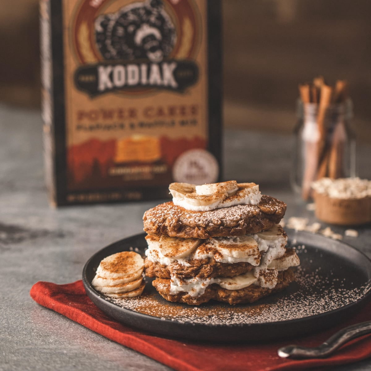 Kodiak Protein-Packed Power Cakes Cinnamon Oat Pancake and Waffle Mix, 20 oz Box