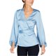thumbnail image 1 of INC Blusa cruzada con manga de blusón para mujer, azul, extragrande, 1 of 1