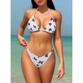 thumbnail image 2 of FEORJGP Women Beach Bikini Set Ladies Sleeveless Tie-up Bra Bustier with Low Waist Briefs Thong Bathing Suit 2-piece Swimsuit Sexy Fashion Swimwear, 2 of 7