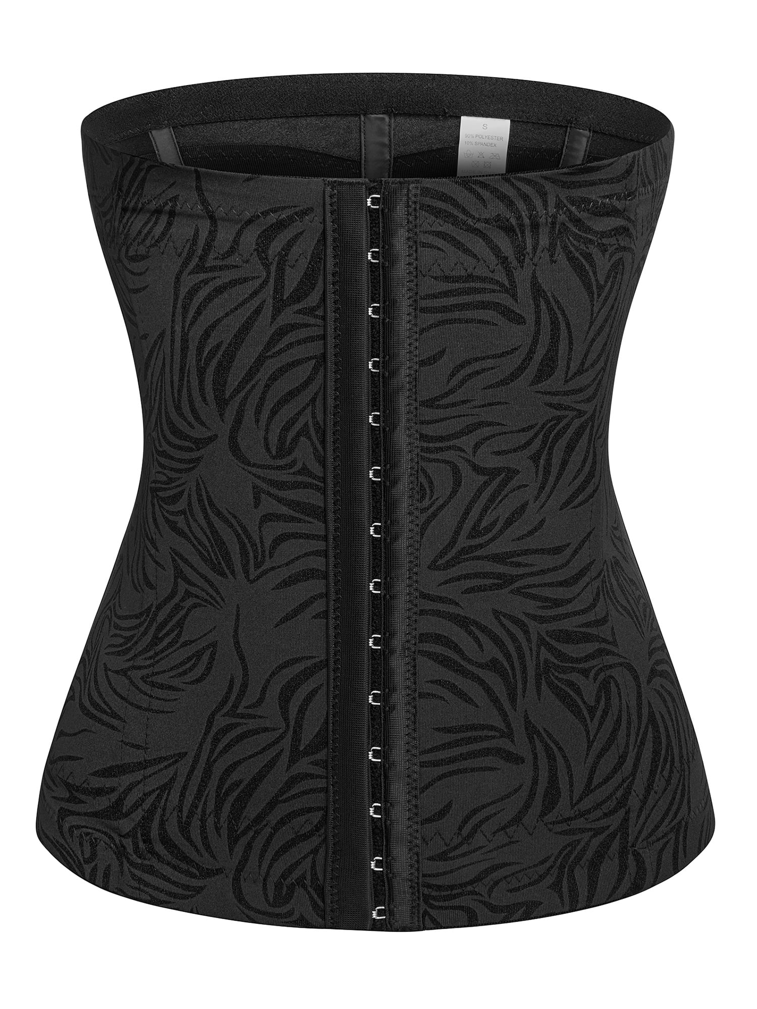 Womens Spandex Waist Trainer Cincher Corset for Weight Loss Ultra Firm  Control Hourglass Body Shaper Sport Girdle with Steel Bones, Plus Size  S-3XL,Black 