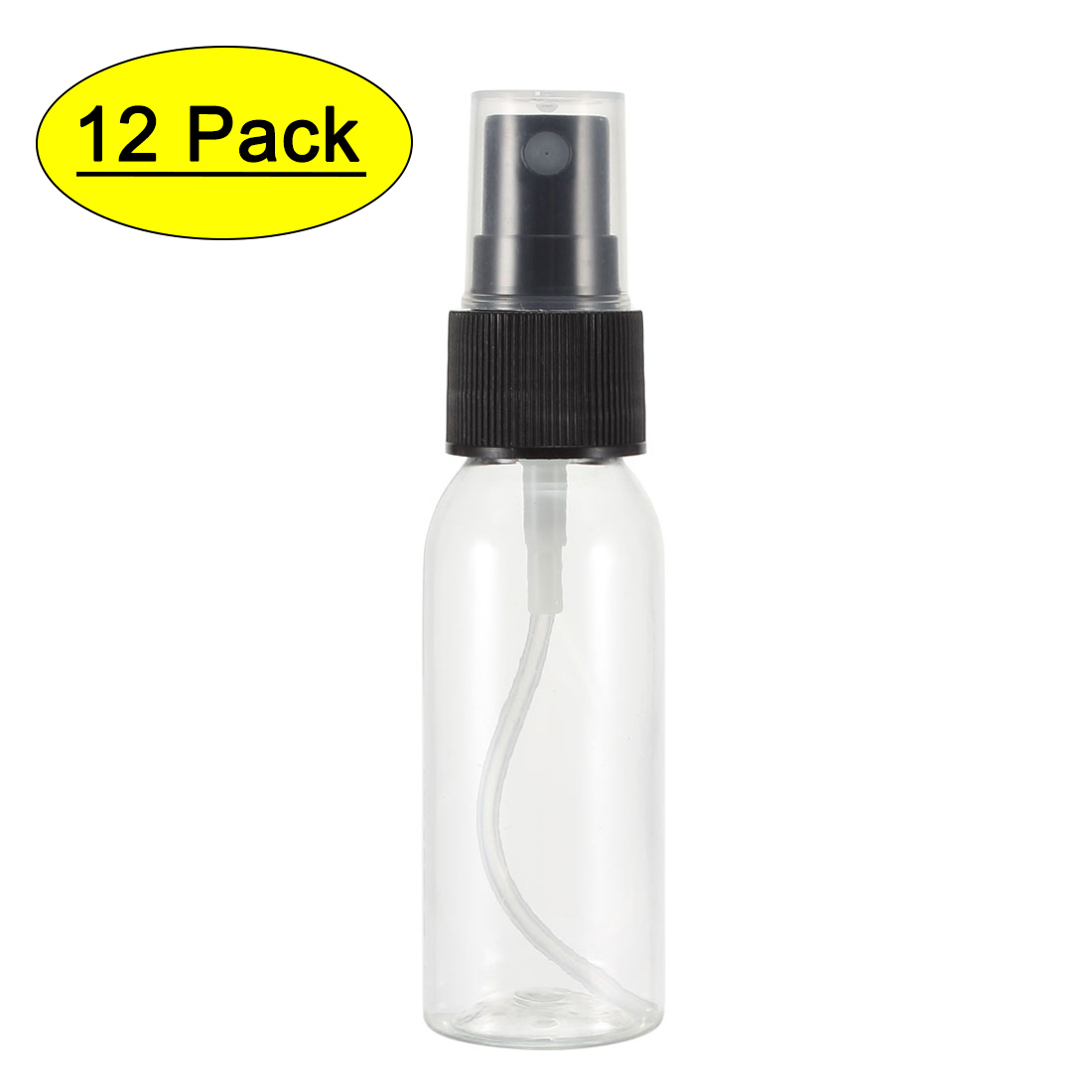 12 pcs 1oz/30ml Plastic Spray Bottle Clear with Fine Mist Sprayer, Empty Refillable Container