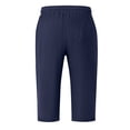 thumbnail image 6 of Mens Capri Pants Summer Casual Elastic Waist Straight Leg Lightweight Cotton Linen Cropped Pants with Pockets, 6 of 9