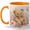 Orange, variant on Teddy Bear Floral Coffee Mug, Cute Watercolor Bear with Flowers and Butterfly, 11 oz Ceramic Cup