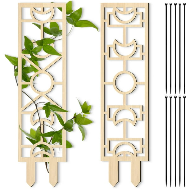 Yalikop 2 Pieces Wooden Small Indoor Trellis Plant Trellis climbing