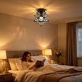 thumbnail image 4 of Leeye Black Star LED Ceiling Light, 3-Color Ambient Fixture with Transparent Cover for Bedroom, 4 of 9