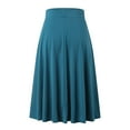 thumbnail image 6 of WENWU Women's Solid Lightweight Flare Midi Pull On Closure Skirt High Waist Skirt Corduroy Skirt, 6 of 6