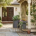 thumbnail image 3 of Decorative Flower Pots with Metal Stand for Home Decor - Modern Planters for Hallway, Entryway, and Living Room Decor - Indoor and Outdoor Pots for Plants Styling - Set of 2, 23", 19", Gray & Gold, 3 of 14