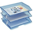 thumbnail image 2 of Acrimet Facility 3 Tier Letter Tray Side Load Plastic Desktop File Organizer (Clear Blue Color), 2 of 9