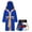 Blue&White, variant on Doomiva Boxing Costume for Kids Boys Thai fans Outfit Metallic Satin Hooded Robe with Belt and Color Block Shorts Set Blue&White 10