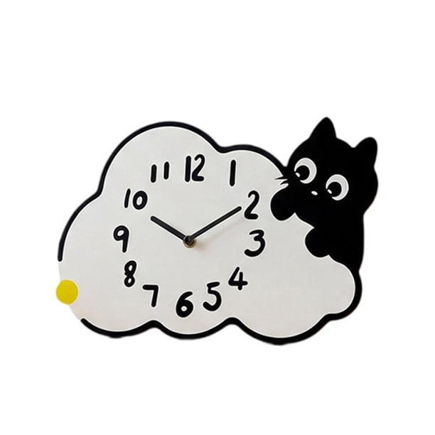 Reloj de pared con diseño de gato, moderno, acrílico, creativo, silencioso, adorable y decorativo. 20 cm
