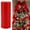Red, variant on Mesh Ribbon for Christmas Tree, 10 Inch x 30 Feet Gold Wired Deco Mesh Roll,Sparkling Finish for Holiday Wrapping & Tree Trimming,Party Crafts White Gold Sparkle