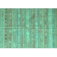 thumbnail image 1 of Ahgly Company Machine Washable Indoor Rectangle Southwestern Turquoise Blue Country Area Rugs, 3' x 5', 1 of 4