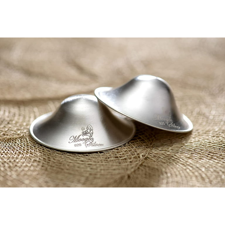 MoogCo Nipple Shields for Nursing Newborn, Newborn Essentials Must Haves,  Soothe and Protect Your Nursing Nipples, The Original Silver Nursing Cups ,  925 Silver 