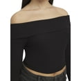 thumbnail image 5 of Mills by Millie Bobby Brown Women's Ribbed Off the Shoulder Long Sleeve Sweater, Sizes XXS-XXL, 5 of 7