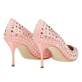 thumbnail image 4 of XYD Women Stiletto Mid Heels Rhinestones Studded Pointed Toe Pumps Sparkly Bridal Evening Shoes Size 14.5 Pink, 4 of 4