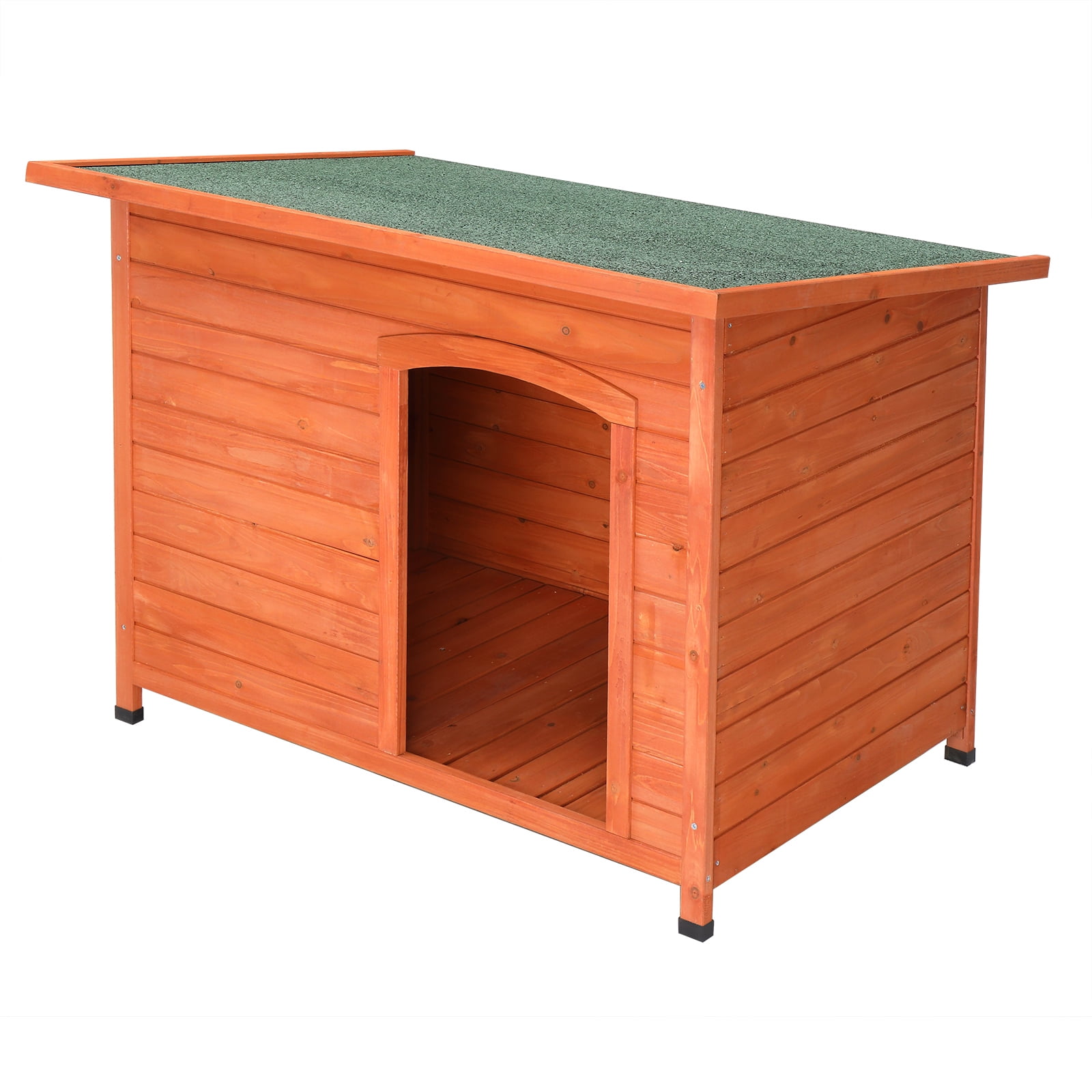 GoDecor 45" Large Dog House Pet Shelter Wooden Pet Shelter Wood Color