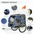 thumbnail image 4 of GVN Bike Trailer Cargo Cart for Dogs and Pets with 3 Entrances Large Wheels for Off-Road & Mesh Screen, Blue/Grey, 4 of 8