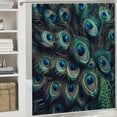 thumbnail image 6 of Awypu Cute Pretty Animal Green Peacock Feather Waterproof Shower Curtain, Durable and Washable, Multiple Sizes Available White, 6 of 7