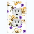 thumbnail image 1 of Metal Light Switch Plate Cover Purple Yellow Flowers Rosemary White FLW050, 1 of 13