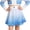 White, variant on G'irls Long Sleeve Top & Skirt Princess Cosplay Sets, with Soft Breathable Fabric, Cute Everyday Outfit for Halloween Cosplay & Birthday Gift