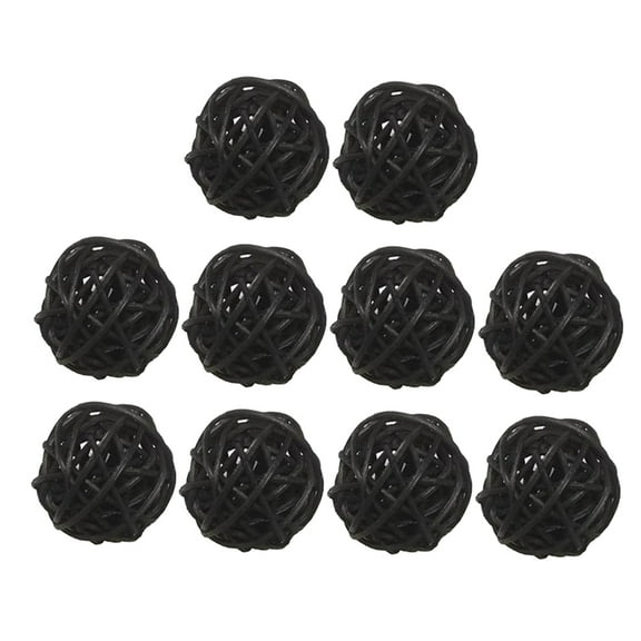 10pcs 3cm Twig Orbs Balls Decorative Rattan Wicker Balls Vase Fillers Handcrafted Colorful Rattan Wicker Ball Ornaments for Wedding Ideal for Centerpiece, Christmas Tree, Wreath and more