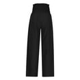 thumbnail image 5 of Women's Casual Pants High Waist Wide Leg Palazzo Pants For Women Smocked Elastic Waist Loose Comfy Casual Pajama Pants Pockets,Black Women's Casual Pants S, 5 of 7
